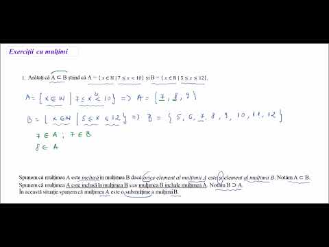 Exercitii cu multimi - Ex. 1 - Arătați că multimea A este inclusa in multimea B