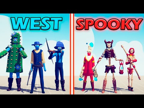 WILD WEST TEAM vs SPOOKY TEAM - Totally Accurate Battle Simulator | TABS