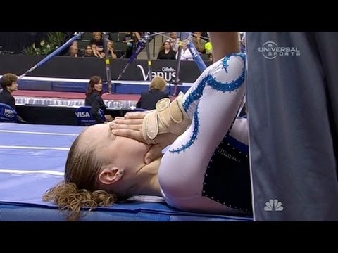 Rebecca Bross injures her knee at Nationals - from Universal Sports