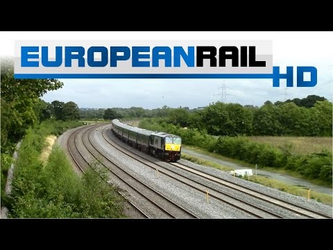 Iarnród Éireann Irish Rail 201 loco 216 + Belmond Grand Hibernian  Mark 3 set passes Stacumny Bridge