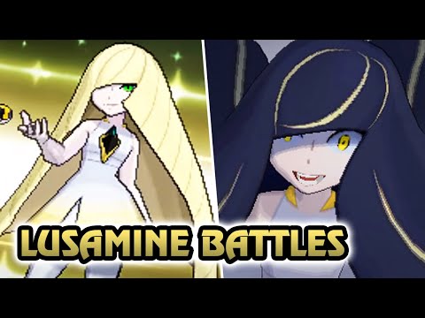 Pokemon Sun & Moon - All Lusamine Battle (HQ)