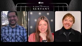 Nell Tiger Free and Rupert Grint Interview for Apple TV+'s Servant Season Two video