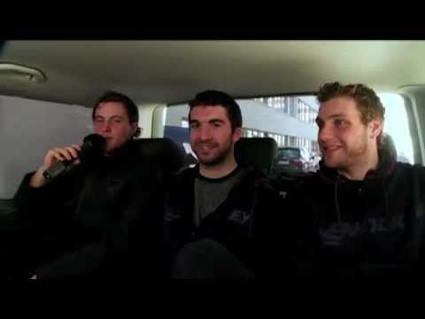 Cam Fowler, Kyle Palmieri and Bobby Ryan with a message for Teemu Selanne