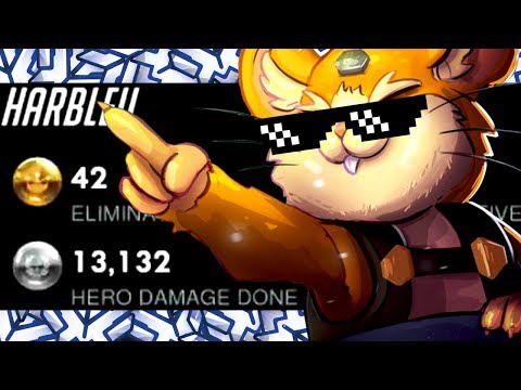 HARBLEU ZARYA AND HAMMOND GAMEPLAY! 42 ELIMS! [ OVERWATCH SEASON 20 TOP 500 ]