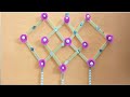 DIY Ice Cream Stick Craft How To Make Wall Hanging With Popsicle Stick Paper Flower Wall Hanging