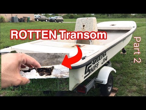 ROTTEN Transom - Ran into a BIG PROBLEM  - Project Boat Carolina Skiff J14