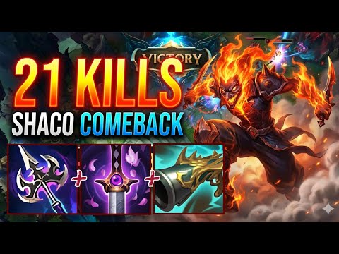 21 Kills Shaco Comeback - S16 Master Ranked [League of Legends] Full Gameplay - Infernal Shaco