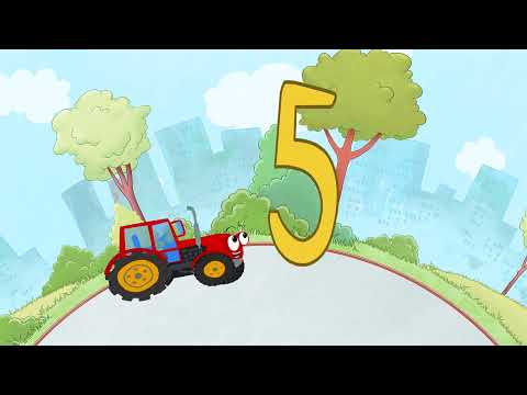 Der rote Traktor und die bunten Zahlen - Kindervideo - deutsch