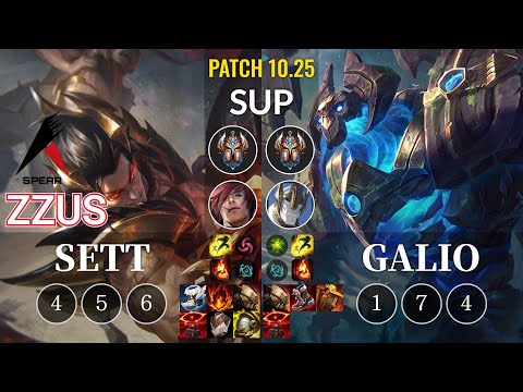 ASP Zzus Sett vs Galio Sup - KR Patch 10.25