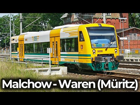 Mecklenburgische Südbahn | 4K Führerstandsmitfahrt: Inselstadt Malchow - Waren (Müritz) RegioShuttle