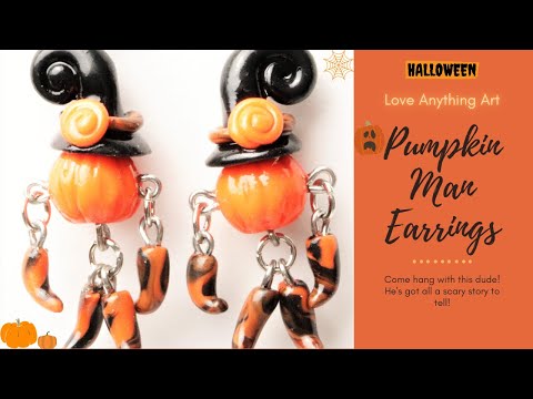 🎃🎃 Halloween Pumpkin Man Earrings Polymer Clay Pumpkin DIY Earrings 🎃🎃
