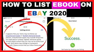 How To List Ebook On Ebay 2020  International [Make Money Online]