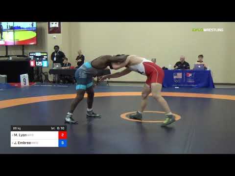 2018 Marine Corps US Open/UWW Junior Freestyle 86 Con Semis - Max Lyon (BRTC) Vs. Jelani Embree (M