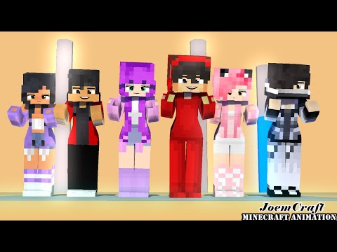 COUPLE DANCE CREW | CASH, ZOEY, APHMAU CREW | CHICKEN WINGS  | PHUIT HON DANCE - Minecraft Animation
