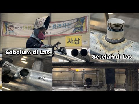 Pengelasan Nipple pada pipa 150A