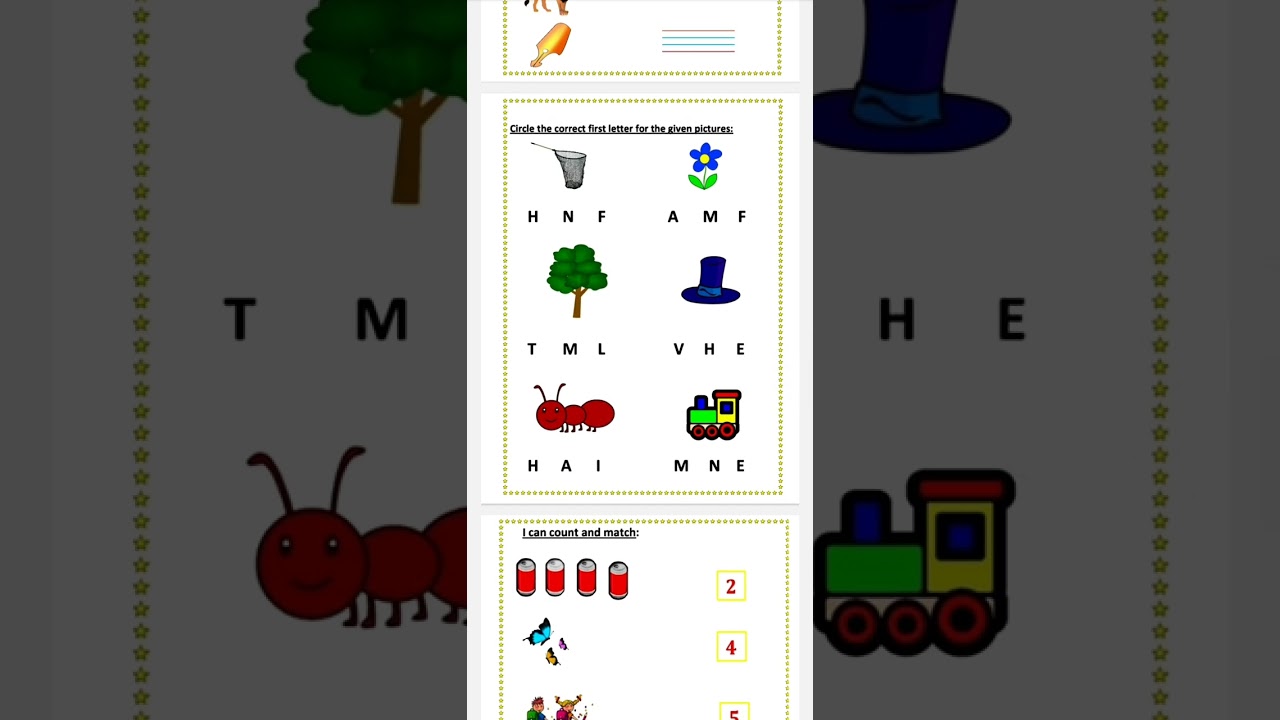 Class LKG holiday homework pdf