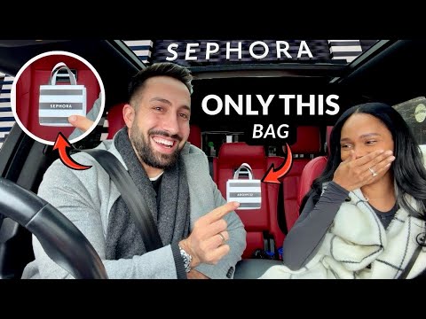 I let my wife go on a SEPHORA SHOPPING SPREE... BUT Everything has to Fit In This Bag