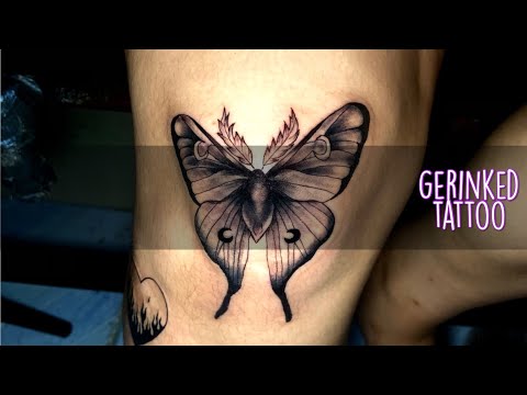 Knee Tattoo, Moth Butterfly