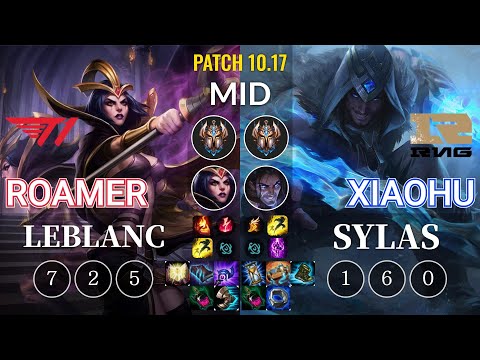 T1 Roamer LeBlanc vs RNG Xiaohu Sylas Mid - KR Patch 10.17