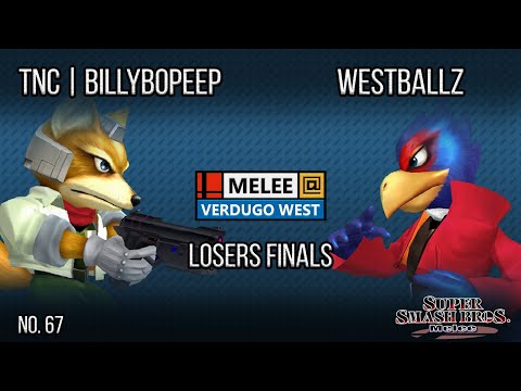Melee @ Verdugo #67 - TNC | billybopeep (Fox) VS Westballz (Fox) - SSBM - Losers Finals