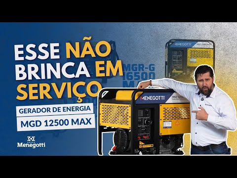 Gerador de Energia a Diesel MGD-G 12500 MAX 12,5Kva Monofásico com Partida Elétrica MENEGOTTI-40866521 - Video