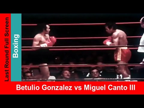 Betulio Gonzalez (Venezuela) vs Miguel Canto (Mexico, red trunks) III Full screen highlights 1976