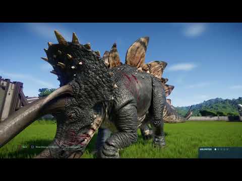 Jurassic World Evolution: Coastal Stegoceratops vs Indoraptor (Base Genome)