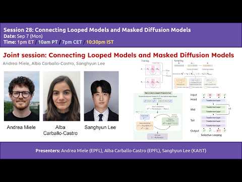 S28 | Connecting Looped Models and Masked Diffusion Models