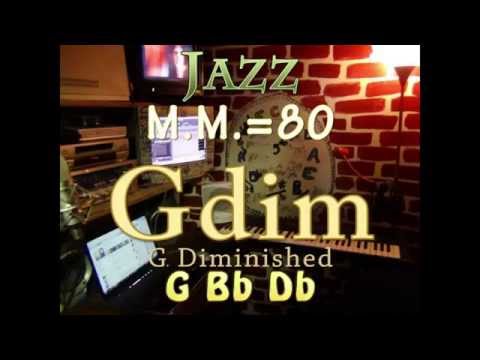Gdim Diminished - One Chord Vamp - Jazz M.M.=80