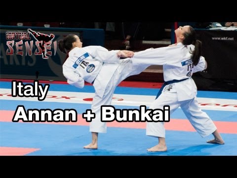 Italy female team - Kata Annan + bunkai - Final 21st WKF World Karate Championships Paris Bercy 2012