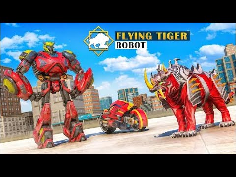 Amazing Flying Tiger Attack Part-1 | Flying Bike Transformation Android GamePlay | By Game Crazy