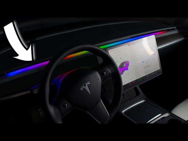 Vídeo relacionado con Tesla Model 3/Y/S/X Dreamcolor Acrylic Interior Strip Light With USB/Type C RGB 6 in 1, 187 inches 650 LEDs Dynamic Chasing Music Sync Neon Ambient Lighting Kits