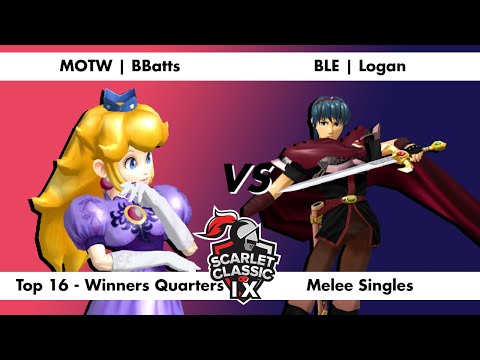 Scarlet Classic IX Melee - BBatts (Peach) vs Logan (Marth) - Top 16 - Winners Quarters