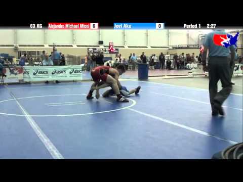 Alejandro Michael Mioni vs. Joel Ake at 2013 ASICS University Nationals - GR
