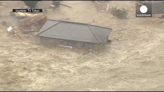 100,000 evacuated: Houses violently swept away in raging floodwaters, Japan