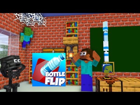 Monster School : BOTTLE FLIP CHALLENGE - Minecraft Animation