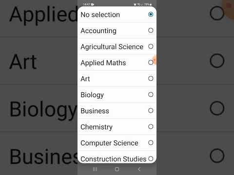 5th Year Subjects Entry - Mobile