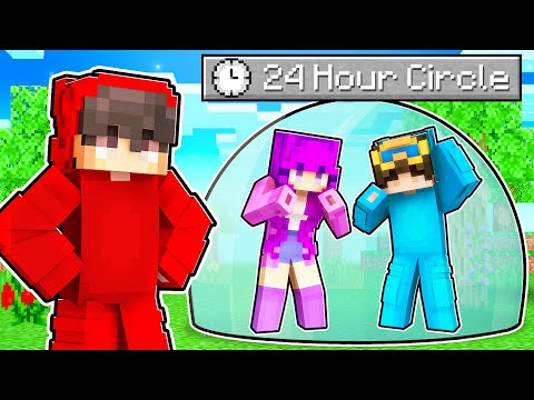 Locking Friends in a 24 HOUR BUBBLE in Minecraft!