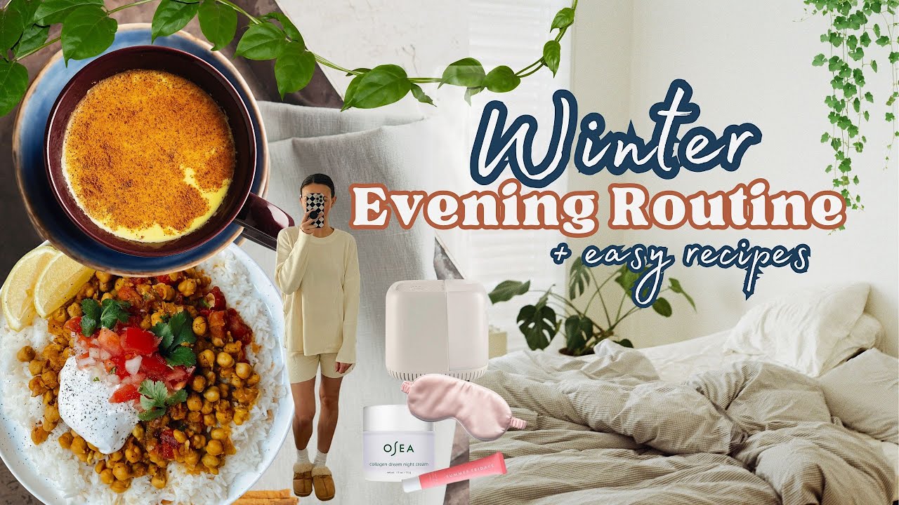WINTER EVENING ROUTINE 🌙 EASY DINNER RECIPE + A *DETAILED* SKINCARE ROUTINE FOR ACNE