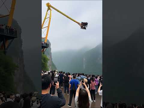 Cliffside Swing Snaps Mid-Air 😱💥 Tourists SCREAM as Ride Breaks! #shorts