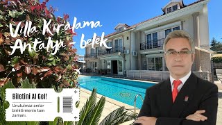 Tatil İçin Antalya Günlük Kiralık Villa Seçenekleri - VLOG VİDEOLARI