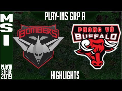 BMR vs PVB Highlights | MSI 2019 Play-In Stage - Group A Day 1 | Bomber vs Phong vũ Buffalo