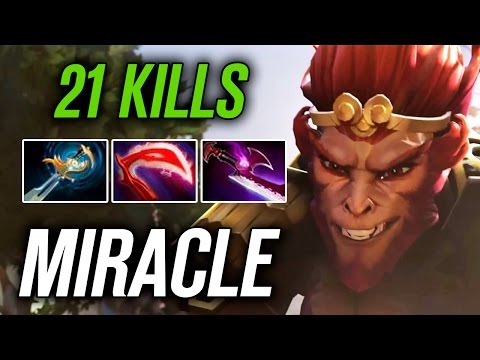 Miracle • Monkey King • 21 KILLS — Pro MMR Gameplay Dota 2