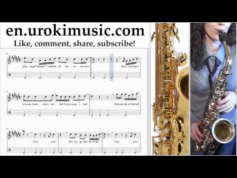 Saxophone lessons (Alto) Sia - Helium Sheet Music Tutorial Part#2 um-i352