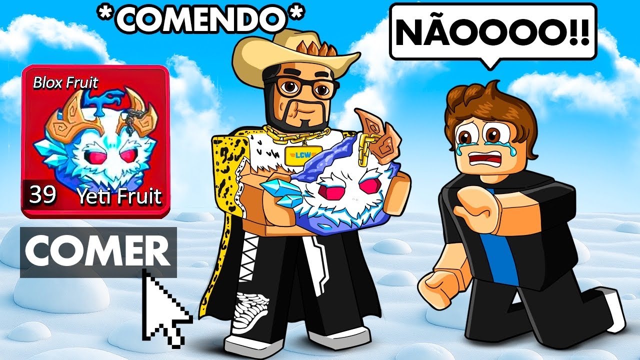 Comendo FRUTAS do YETI na frente dos ESCAMADORES do Blox Fruits