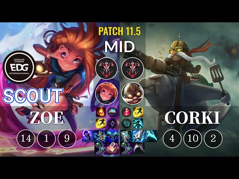 EDG Scout Zoe vs Corki Mid - KR Patch 11.5
