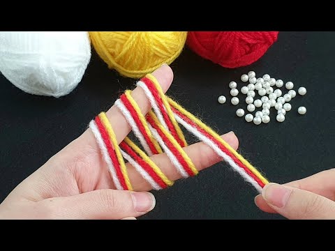 Amazing 3 Hand Embroidery Woolen Flower Making with Finger - Easy Sewing Hack - DIY Woolen Flowers