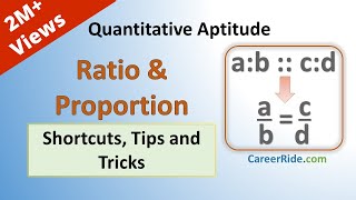 Ratio and Proportion - Shortcuts & Tricks for Placement Tests, Job Interviews & Exams
