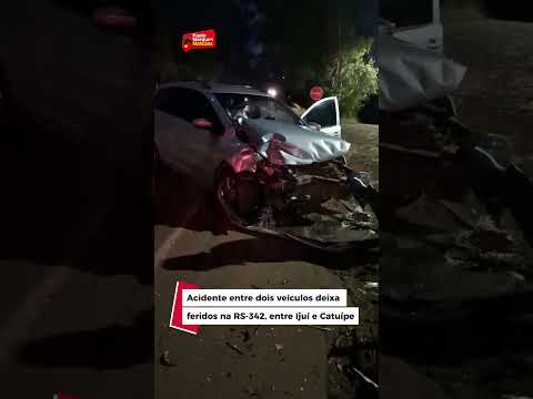 Acidente entre dois veículos deixa feridos na RS-342, entre Ijuí e Catuípe