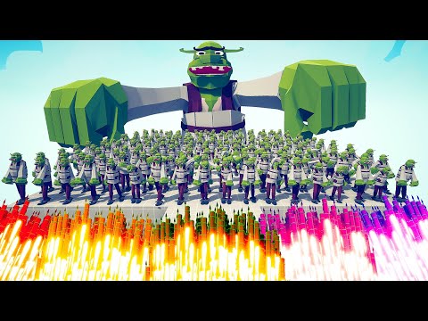 100x SHREK + GIANT SHREK vs EVERY GODS - Totally Accurate Battle Simulator TABS